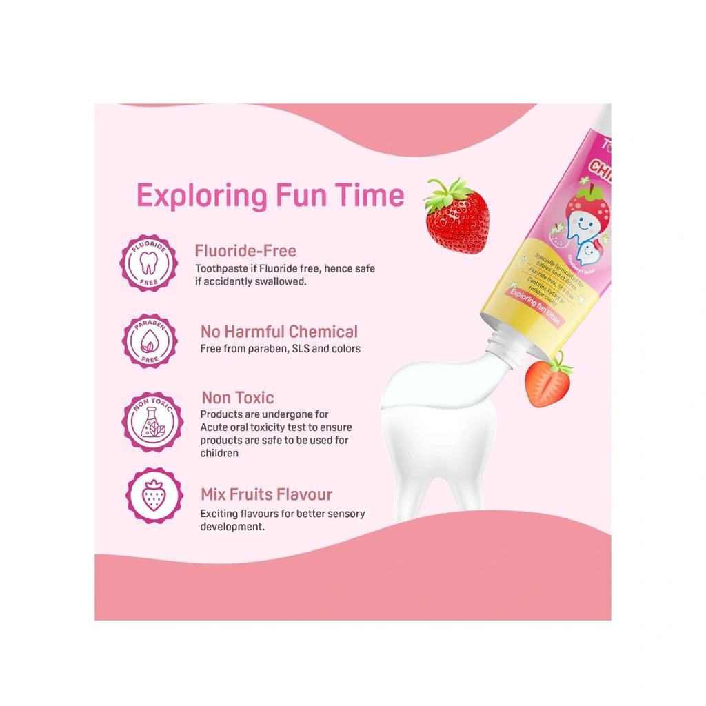 Strawberry toothpaste tube for babies and kids 45g