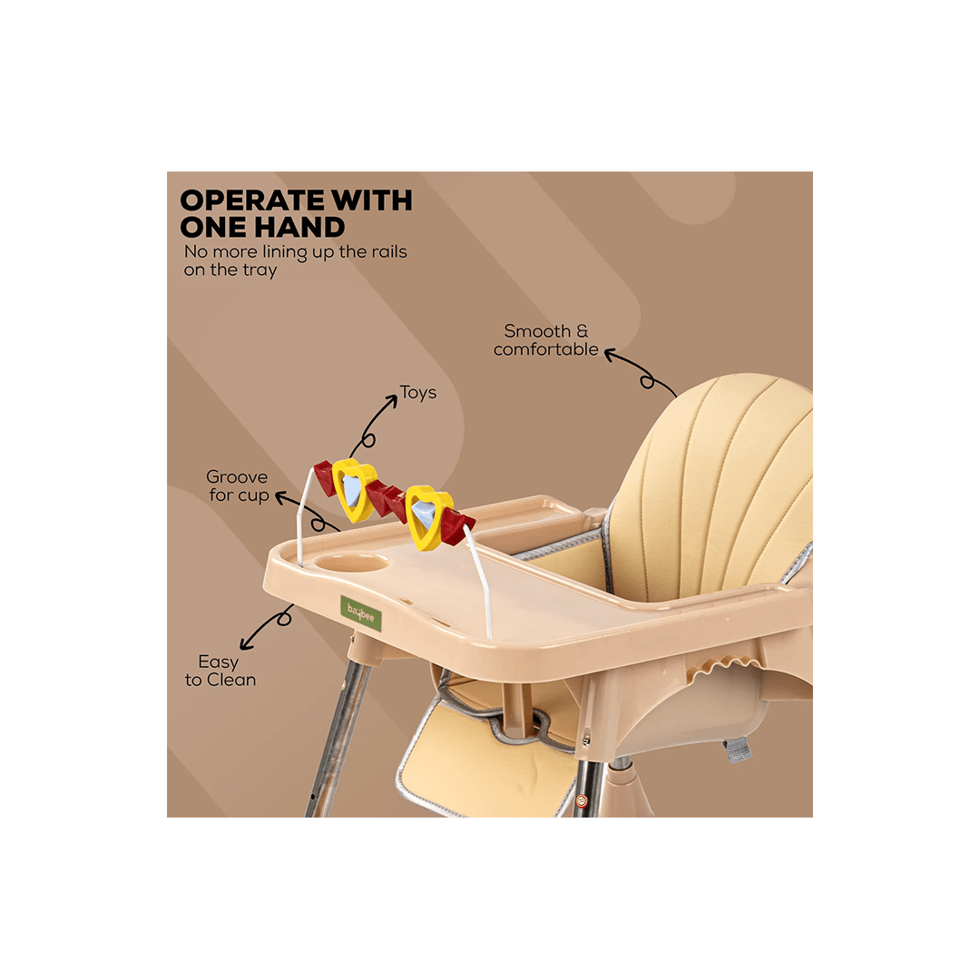 Baybee Other Gears Baybee Invictus Convertible High Chair for kids with Adjustable Height, Footrest, Safety Belt and Cushion