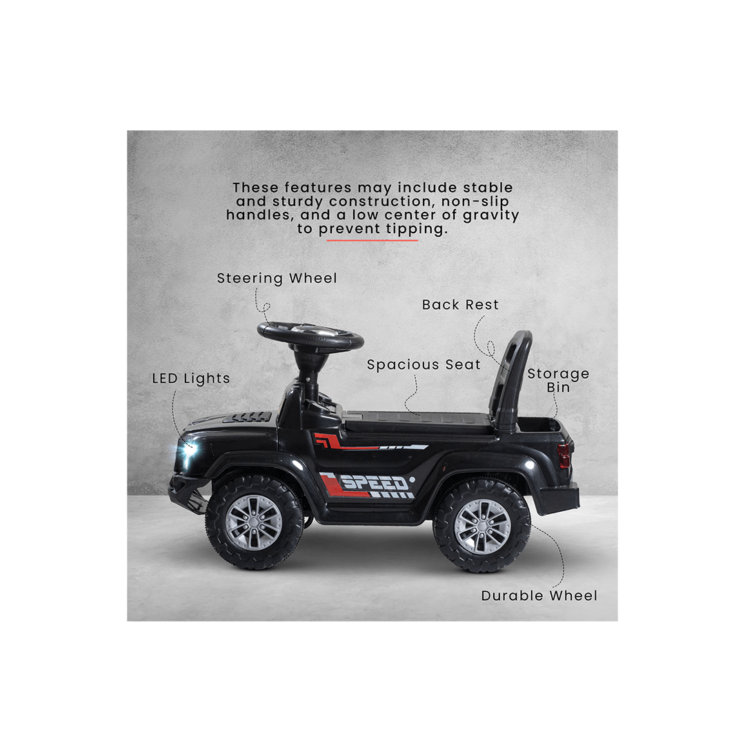Baybee Ride-ons Baybee Push Ride on Baby Jeep for Kids Toys with LED Light & Storage Bin For Kids (1-4 Years)