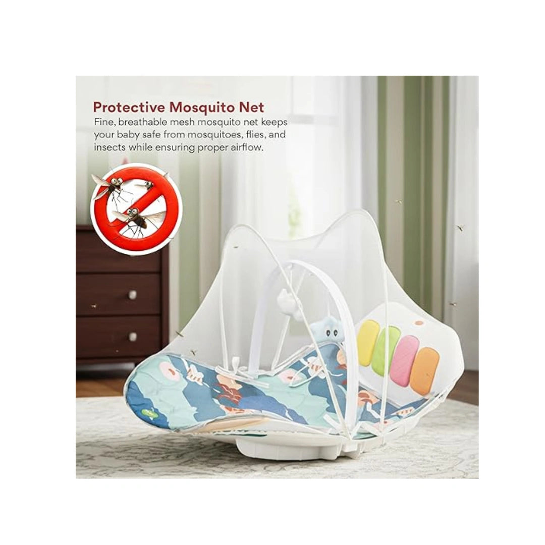 play gym rocker with mosquito net