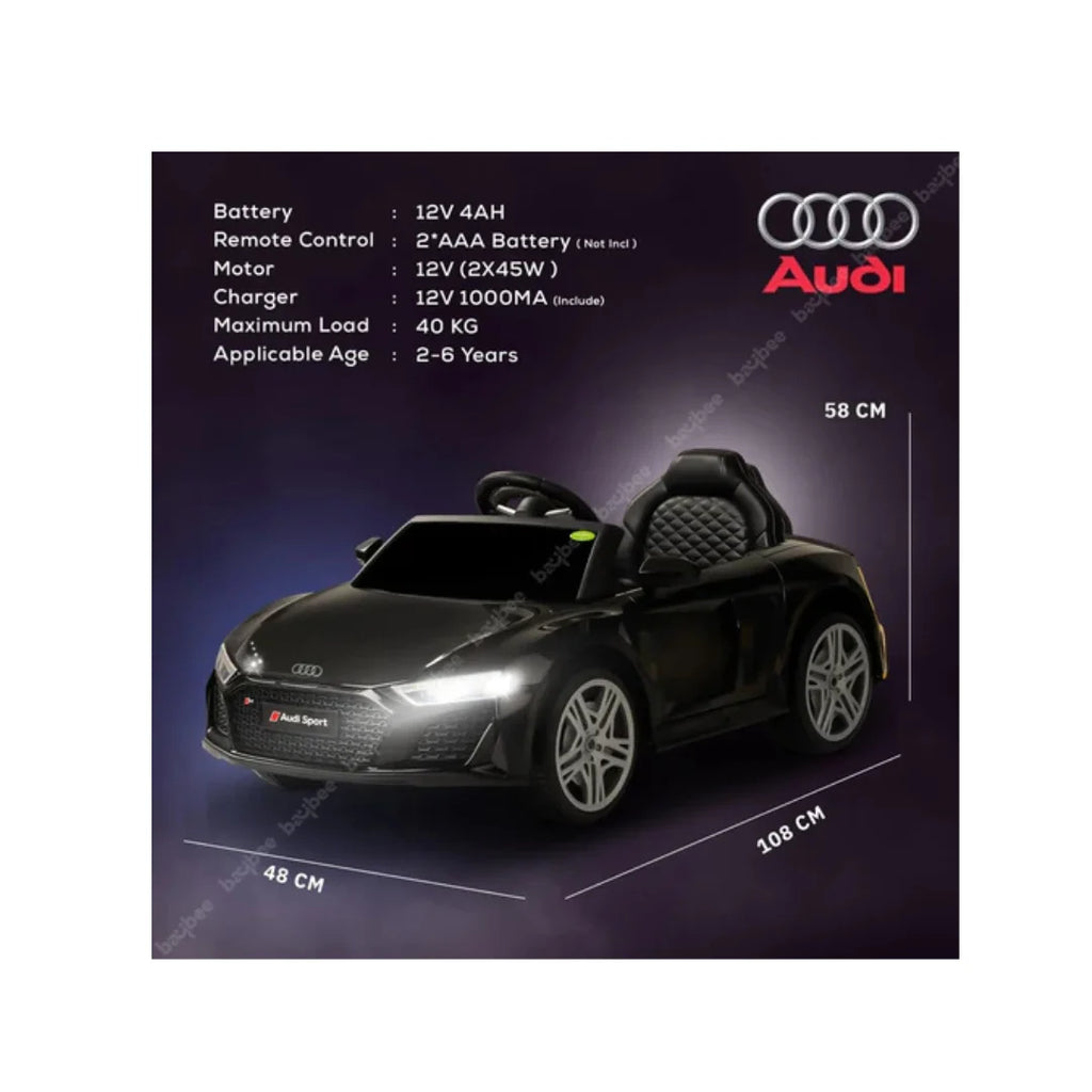 Black Audi R8 kids ride-on car