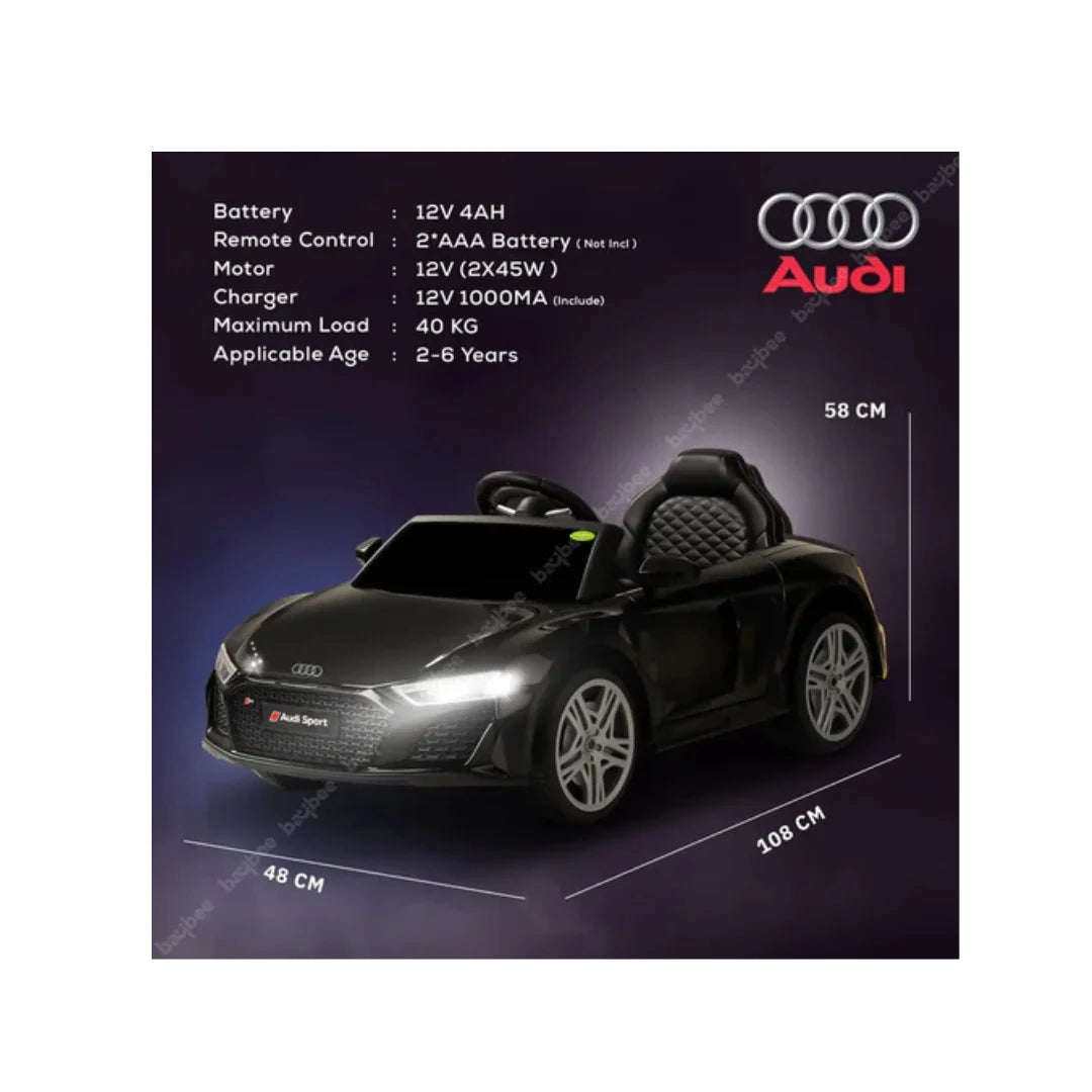Black Audi R8 kids ride-on car