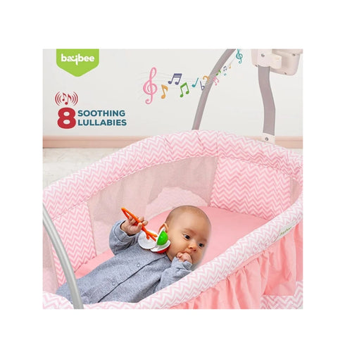 Foldable electric baby cradle with mosquito net