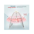 Foldable electric baby cradle with mosquito net