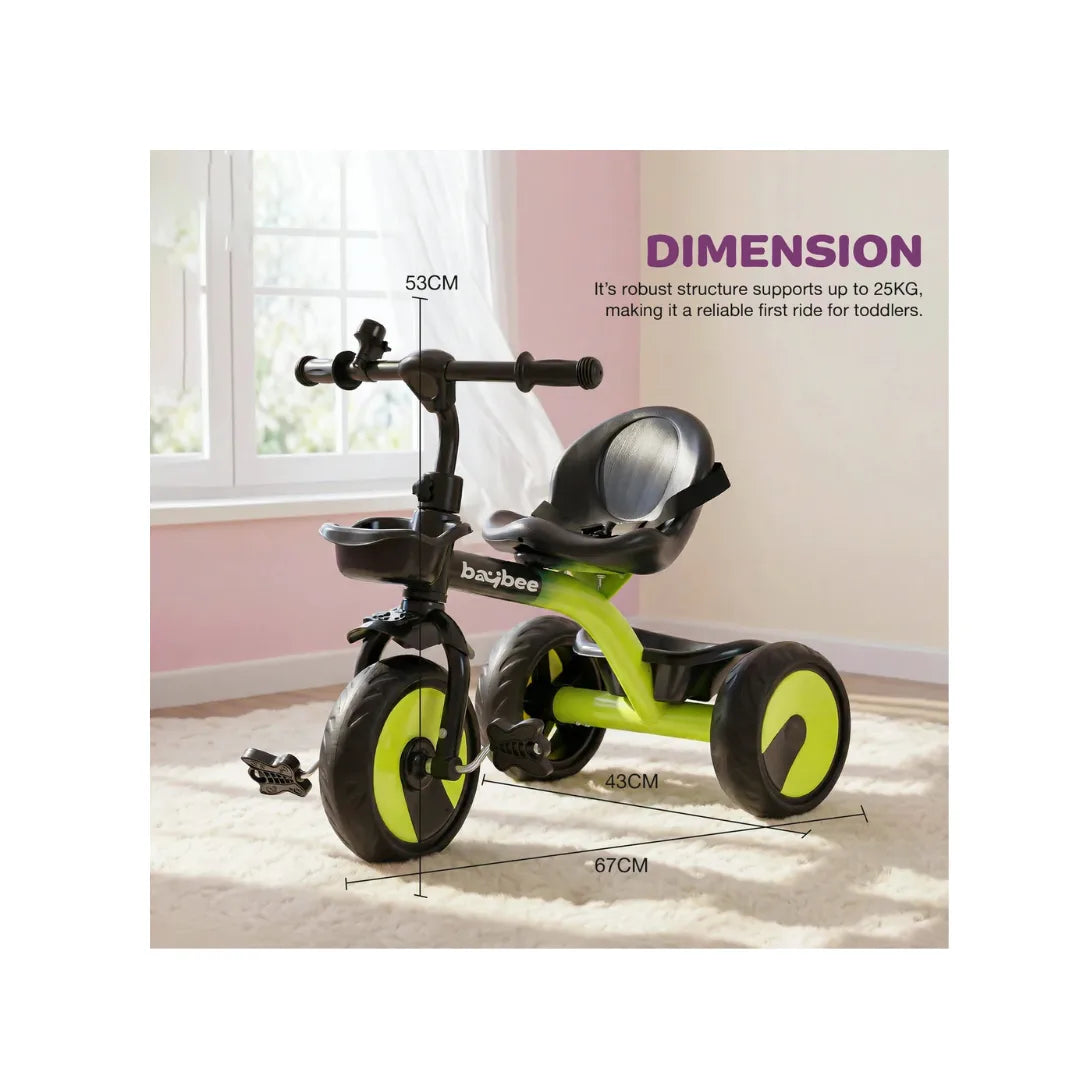 Kids tricycle with baskets and belt