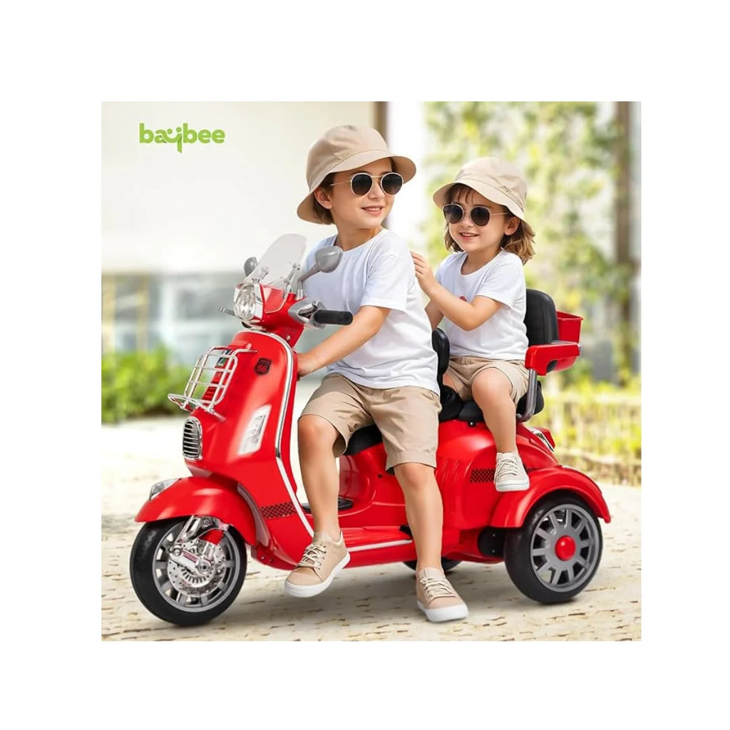 Baybee ScootStar Battery Operated Kids Bike, Dual Seat Electric Ride-On with Music for Kids  (2 Years+)