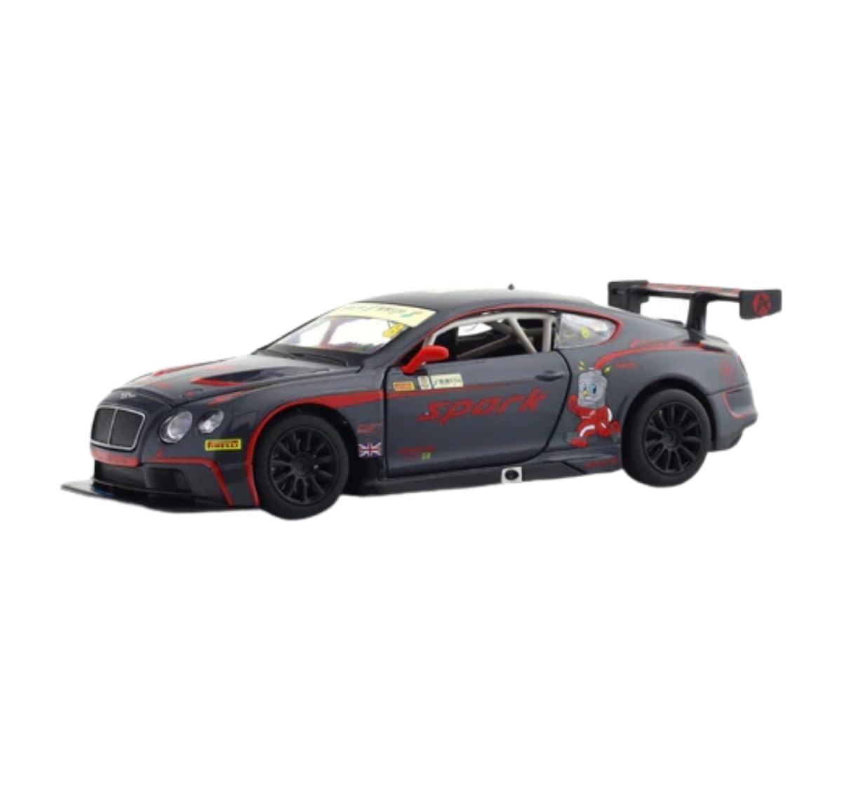 CCA 1:24 Bentley Continental GT3 Die-Cast Car with Openable Hood & Doors, Lights and Sound Toy Vehicle for Kids