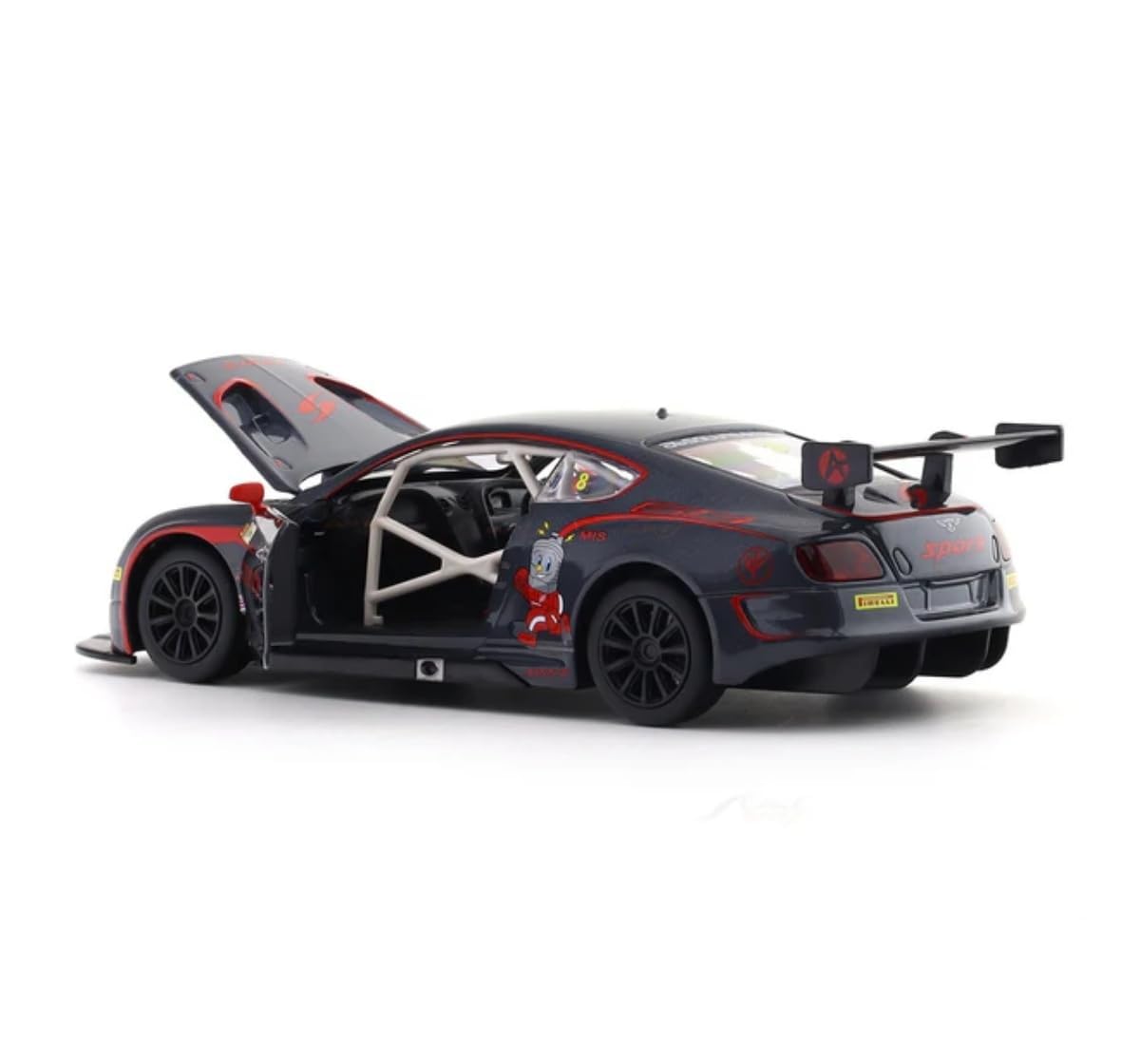 CCA 1:24 Bentley Continental GT3 Die-Cast Car with Openable Hood & Doors, Lights and Sound Toy Vehicle for Kids