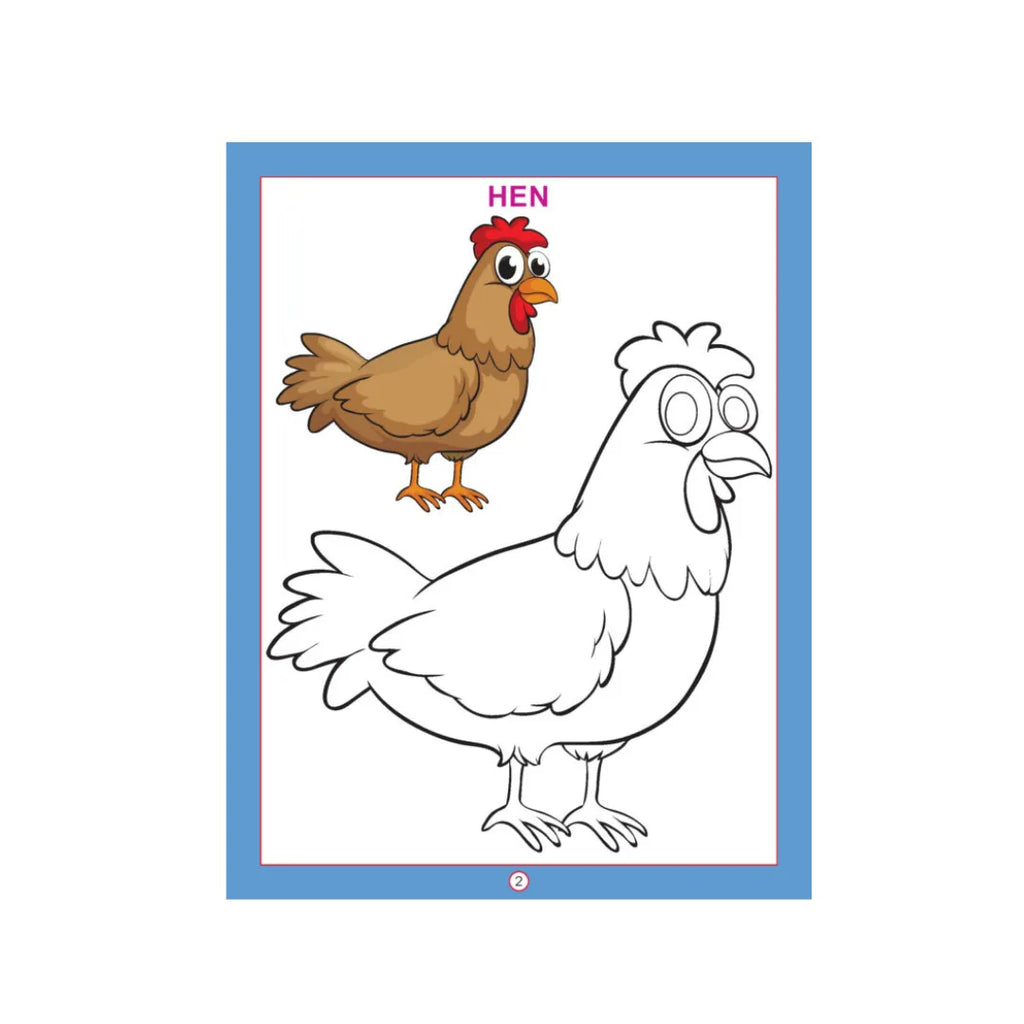 Bird colouring book with bird pictures for kids.