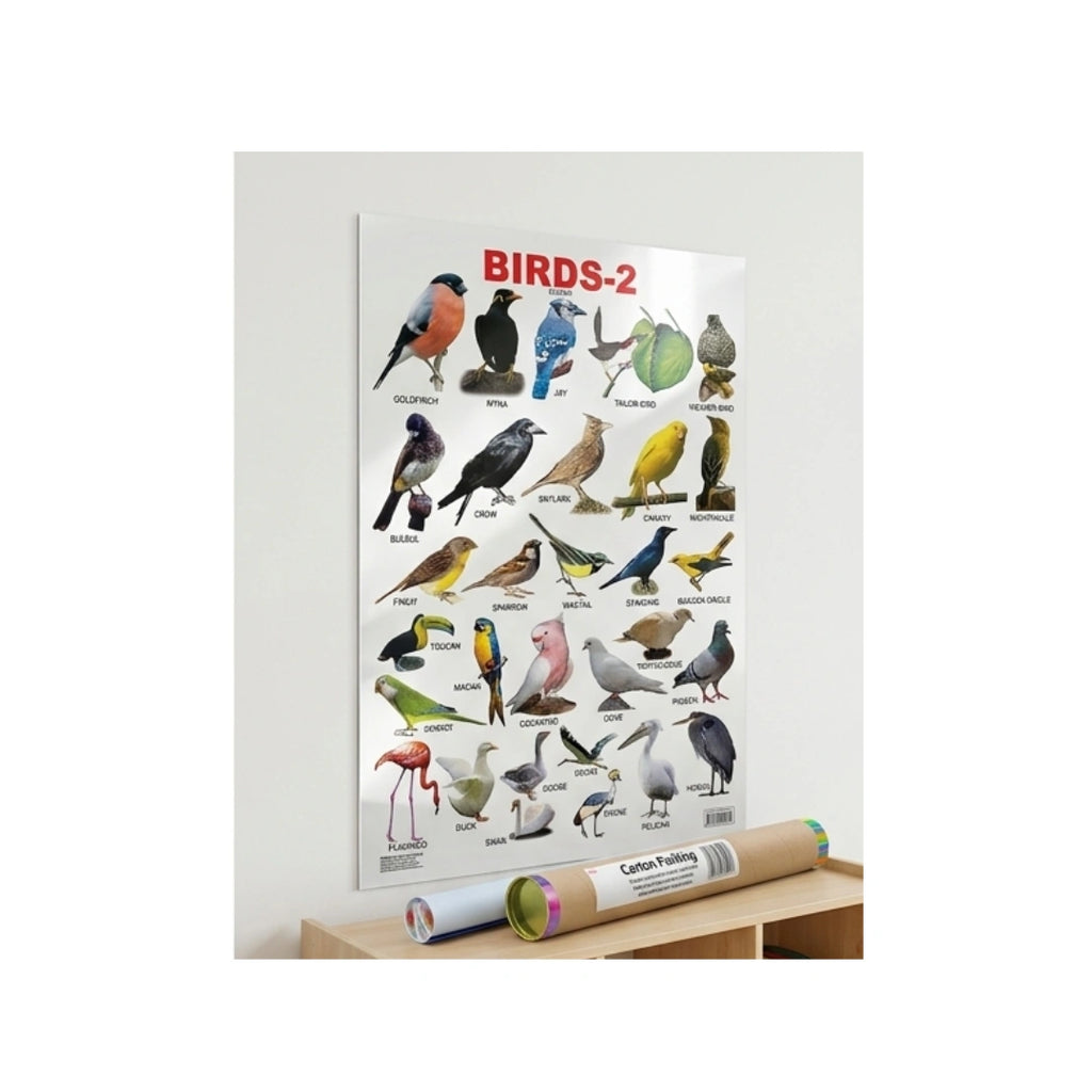 Birds learning chart for kids.