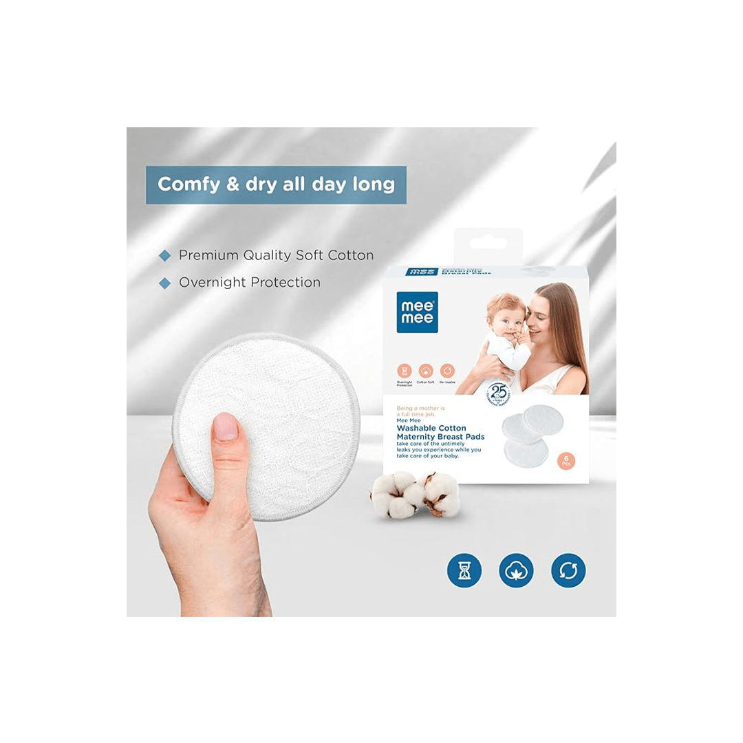 Mee Mee Maternity Products Mee Mee Reusable Cotton Maternity Breast Pads For Feeding Mothers 6 pcs