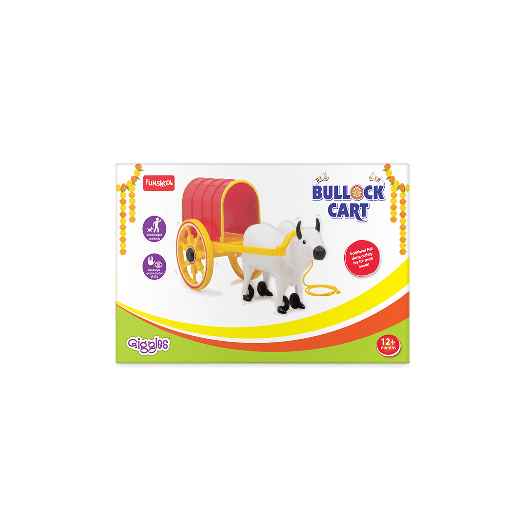 Funskool Toys Funskool Giggles Bullock Cart (12 Months+) | Pull-Along Bull Cart Toy