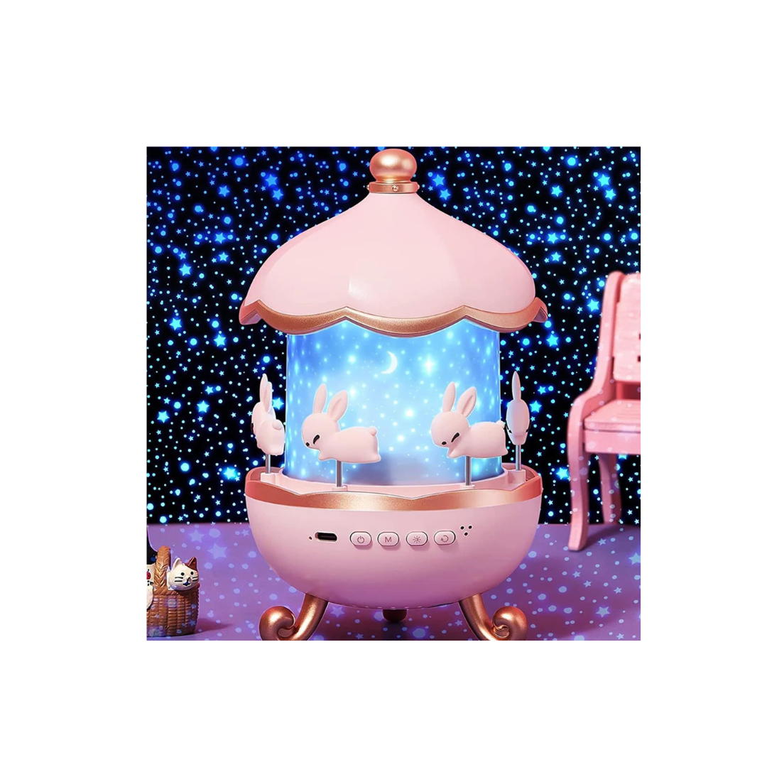 Bunny Carousel Night Light Projector Lamp