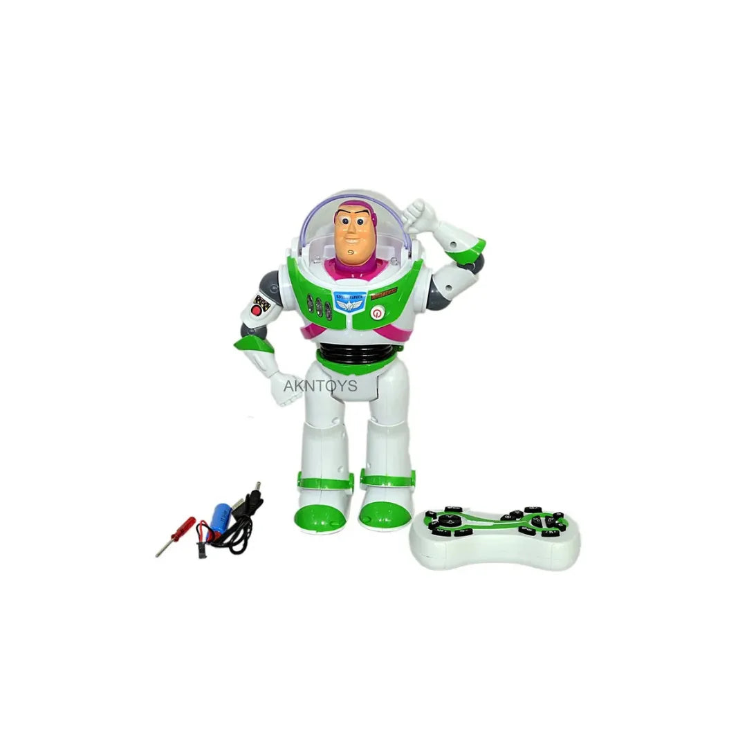 Buzz Lightyear RC robot with lights, sounds, and walking action.