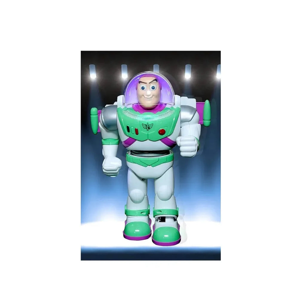Buzz Lightyear RC robot with lights, sounds, and walking action.