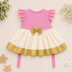 FROCK WITH BOW CENTER FOR GIRLS