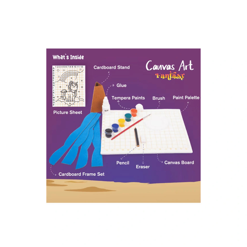 Fantasy canvas art kit for kids