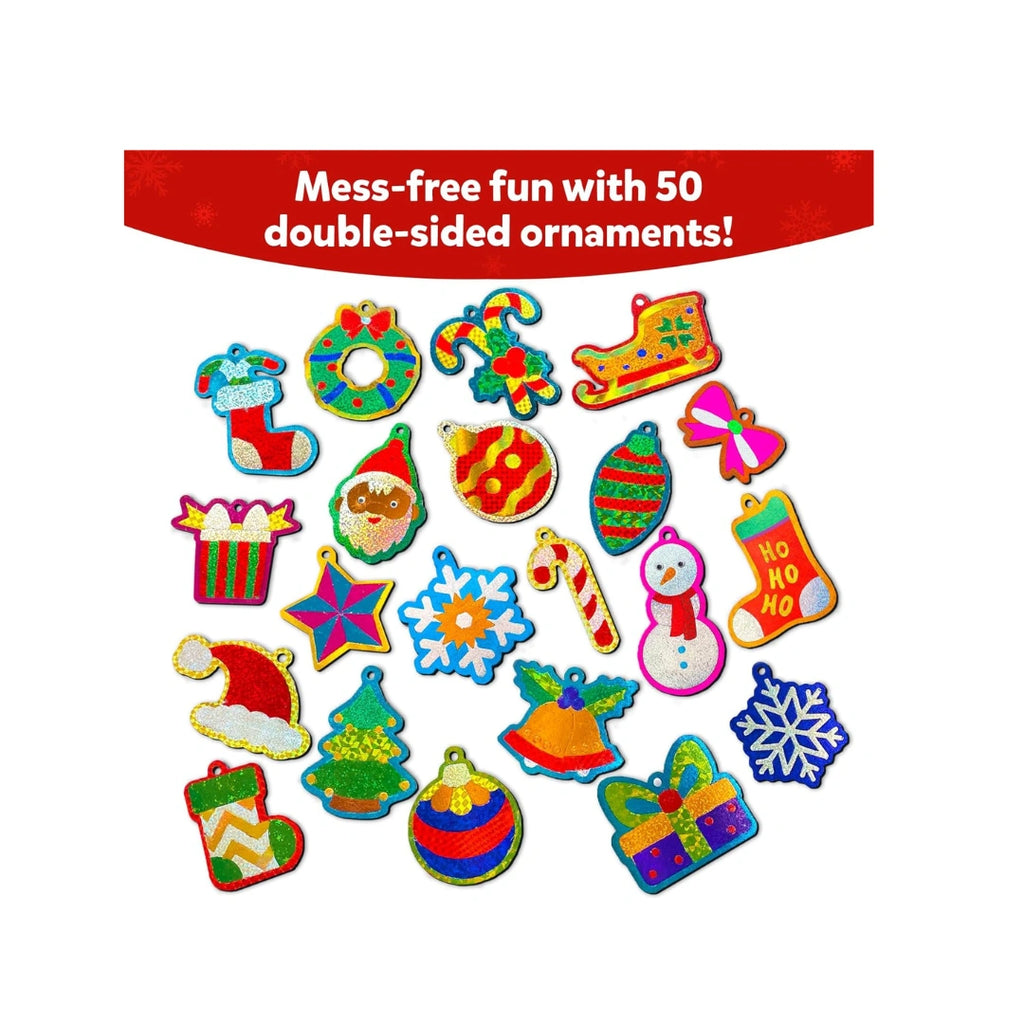 Christmas Ornaments Art Kit ,No Mess DIY Craft Set ,25 Double-Sided Ornaments ,150 Foil Sheets ,Festive Decoration Kit for Kids(4+ years)