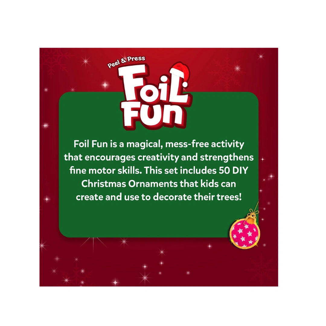 Christmas Ornaments Art Kit ,No Mess DIY Craft Set ,25 Double-Sided Ornaments ,150 Foil Sheets ,Festive Decoration Kit for Kids(4+ years)