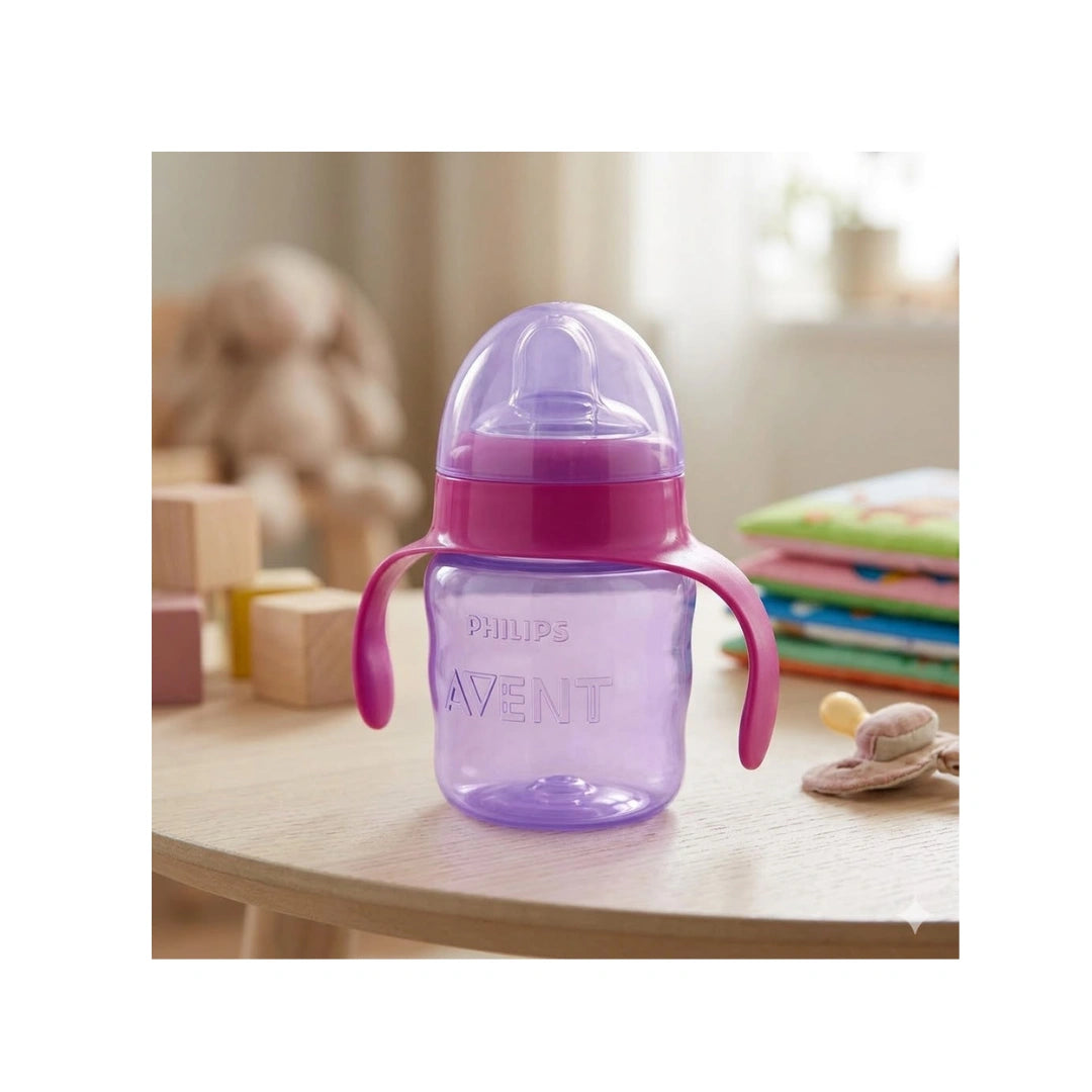 Baby silicone spout cup with handles