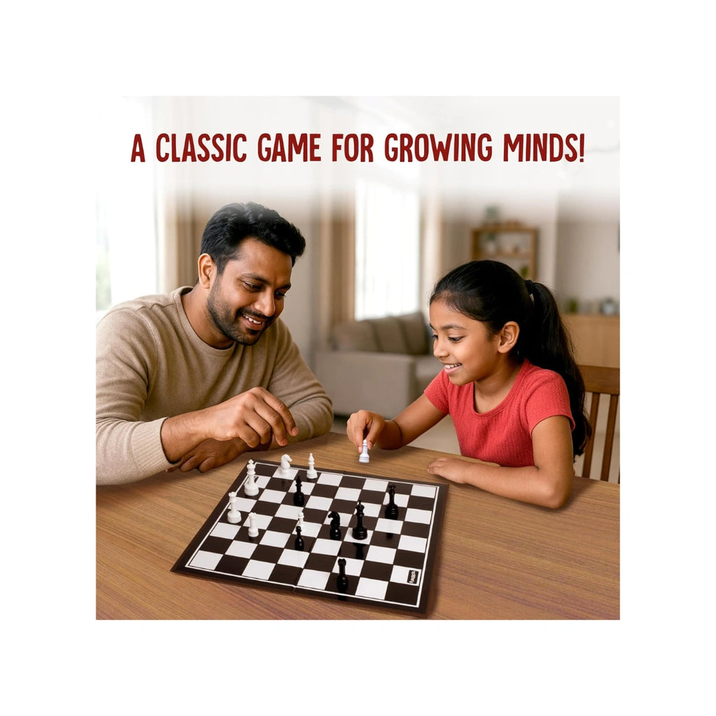 Classic Strategy Board Game with Folding Chess Board, Durable Chess Pieces