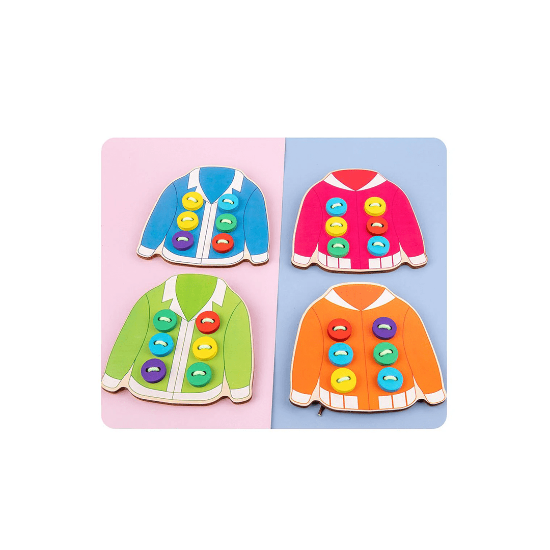 Extrokids Toys Extrokids Wooden Threading Clothes String Button Toy (2 Years+)