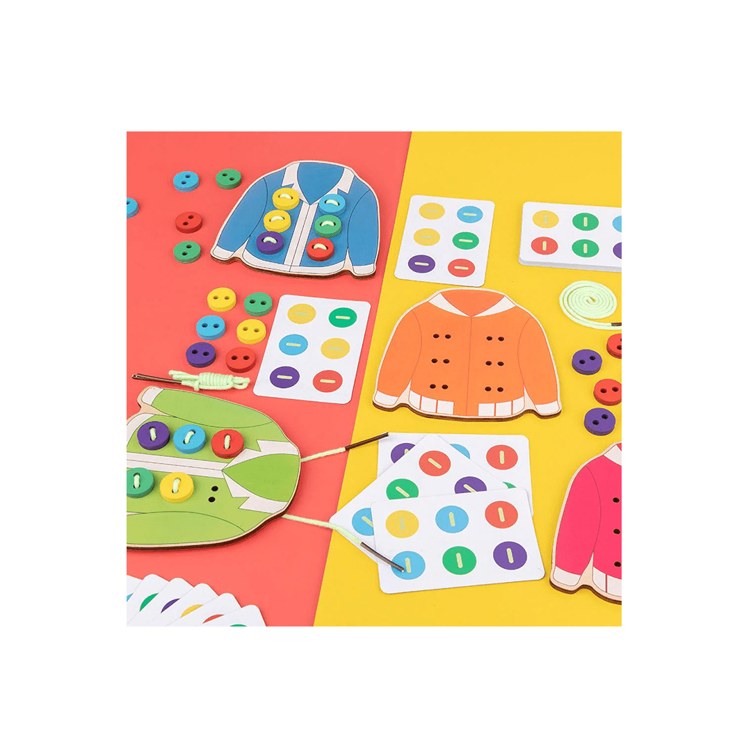 Extrokids Toys Extrokids Wooden Threading Clothes String Button Toy (2 Years+)