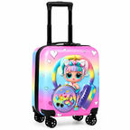 Kids 18-Inch Hard Shell Trolley Bag | 4-Wheel 360° Spinner Travel Luggage for Kids