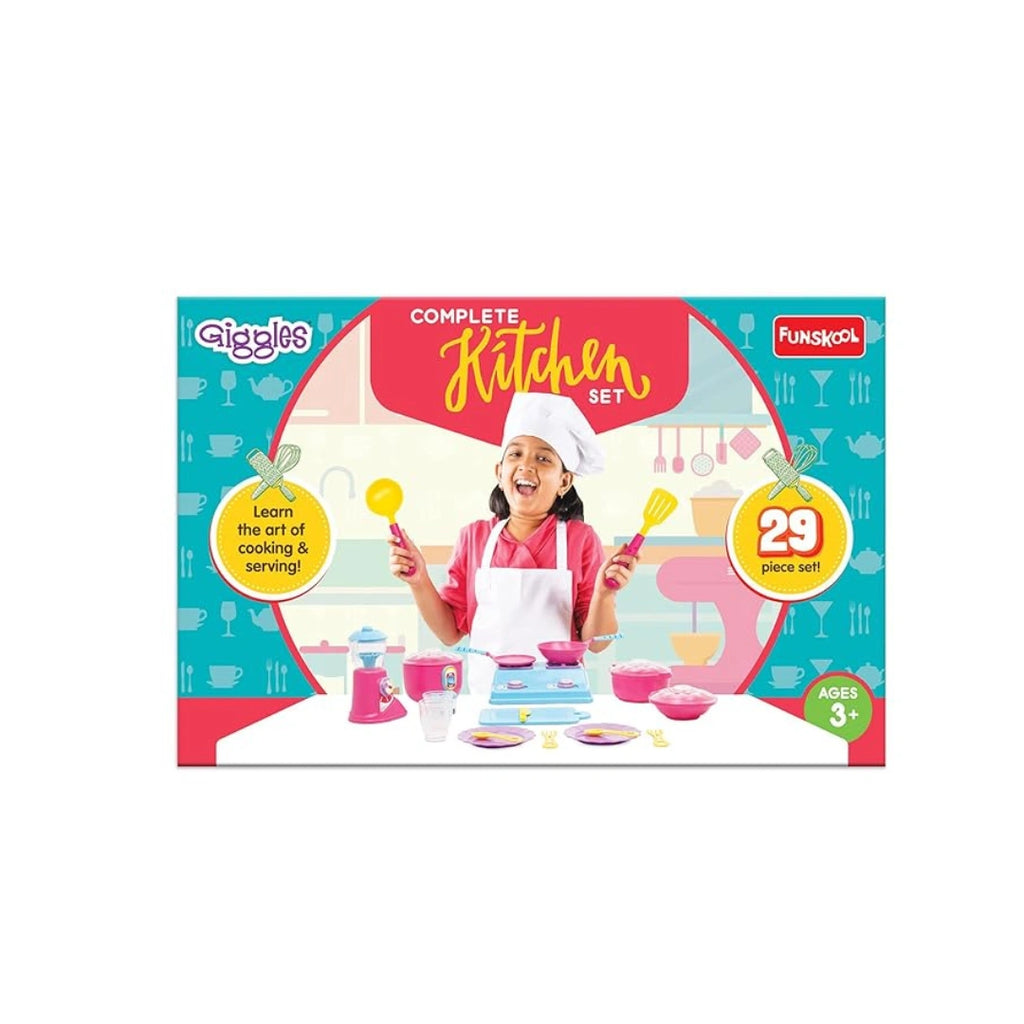 Complete Kithcen Playset,Realistic Pretend Cooking Toy for Kids,Encourages Learning & Development,Fun Activity for Babies,Gift Set for Girls (3 Years)
