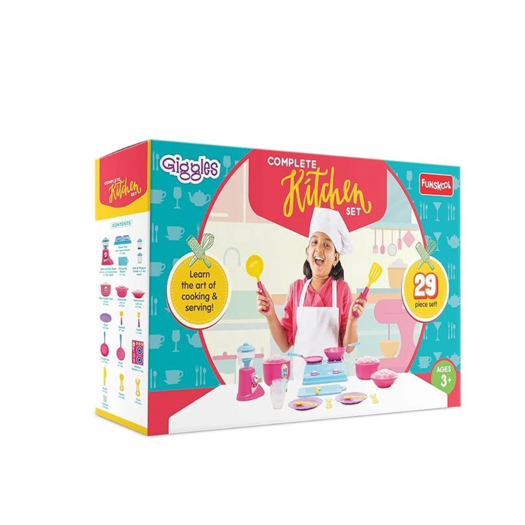 Complete Kithcen Playset,Realistic Pretend Cooking Toy for Kids,Encourages Learning & Development,Fun Activity for Babies,Gift Set for Girls (3 Years)