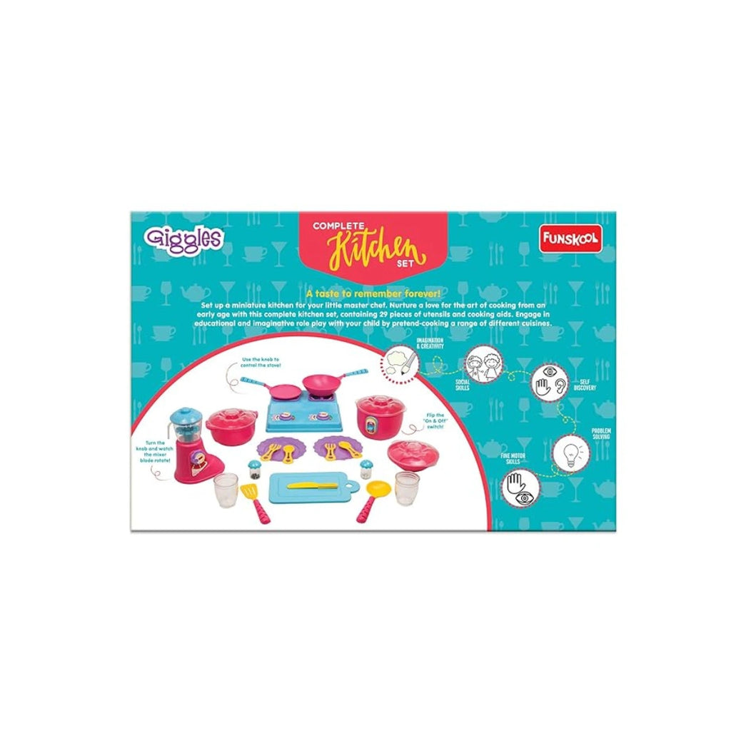 Complete Kithcen Playset,Realistic Pretend Cooking Toy for Kids,Encourages Learning & Development,Fun Activity for Babies,Gift Set for Girls (3 Years)