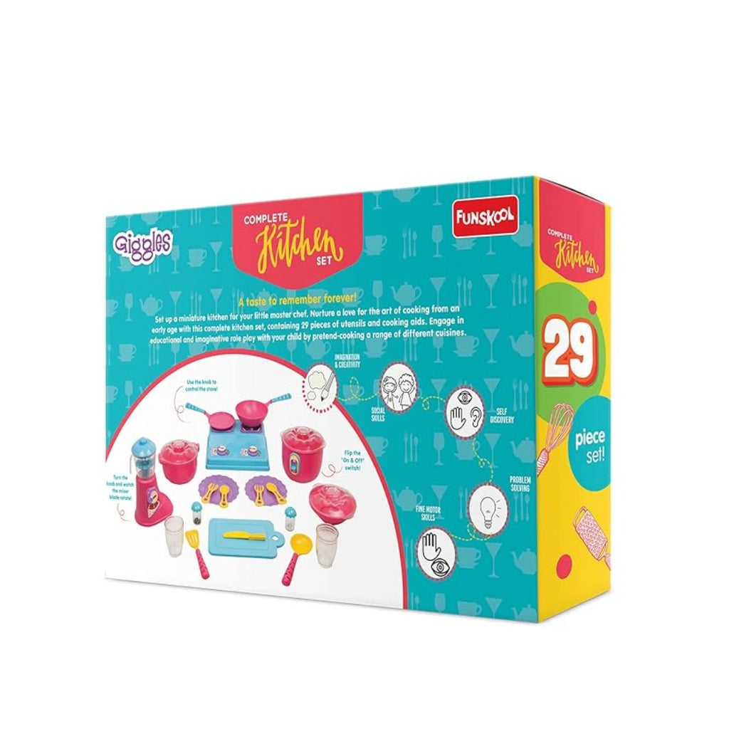 Complete Kithcen Playset,Realistic Pretend Cooking Toy for Kids,Encourages Learning & Development,Fun Activity for Babies,Gift Set for Girls (3 Years)