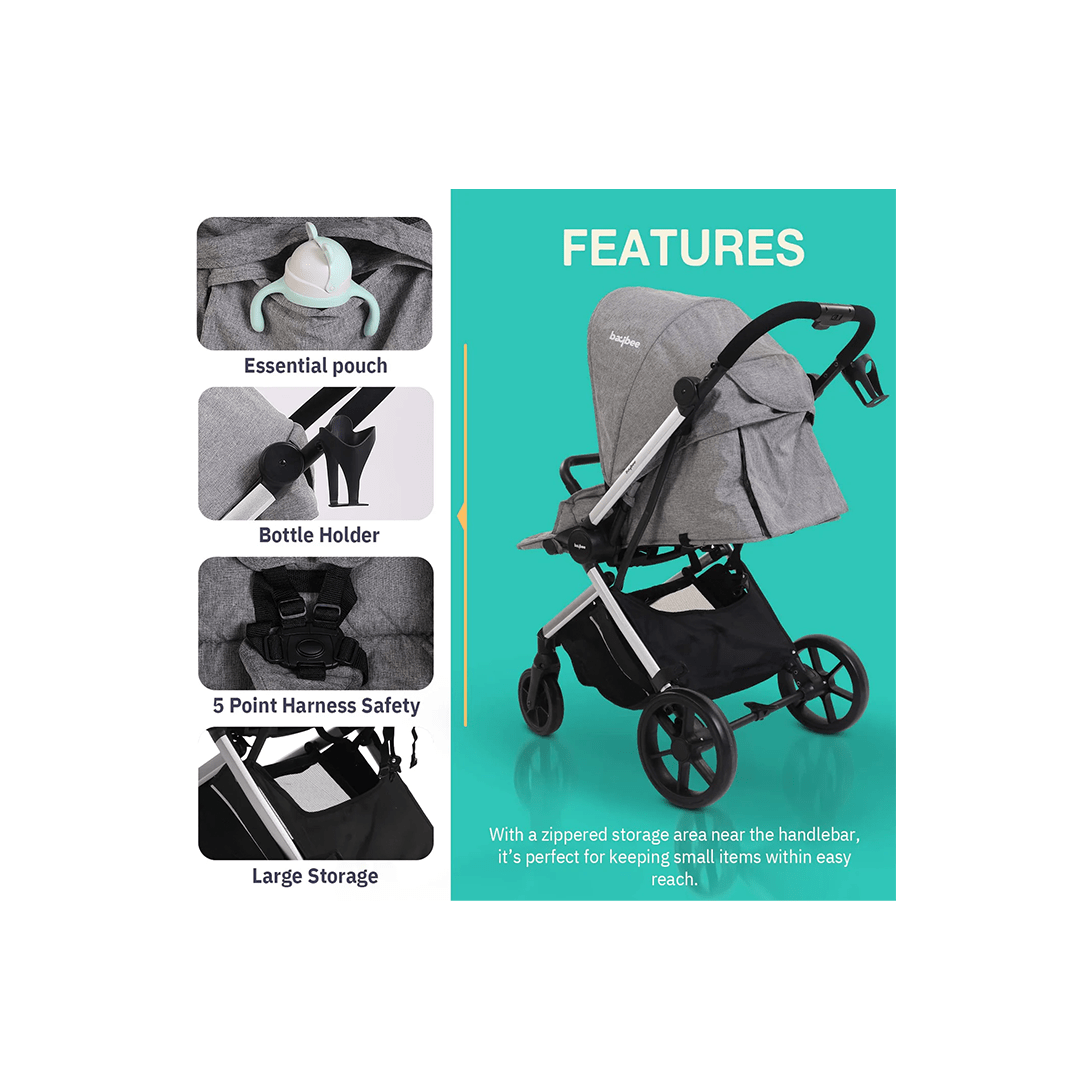 Baybee Other Gears Baybee Convertible Pram Stroller, 3-Position Adjustable Stroller for Baby Toddlers