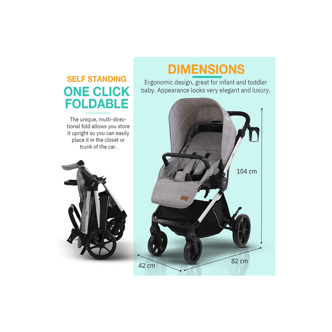 Baybee Other Gears Baybee Convertible Pram Stroller, 3-Position Adjustable Stroller for Baby Toddlers
