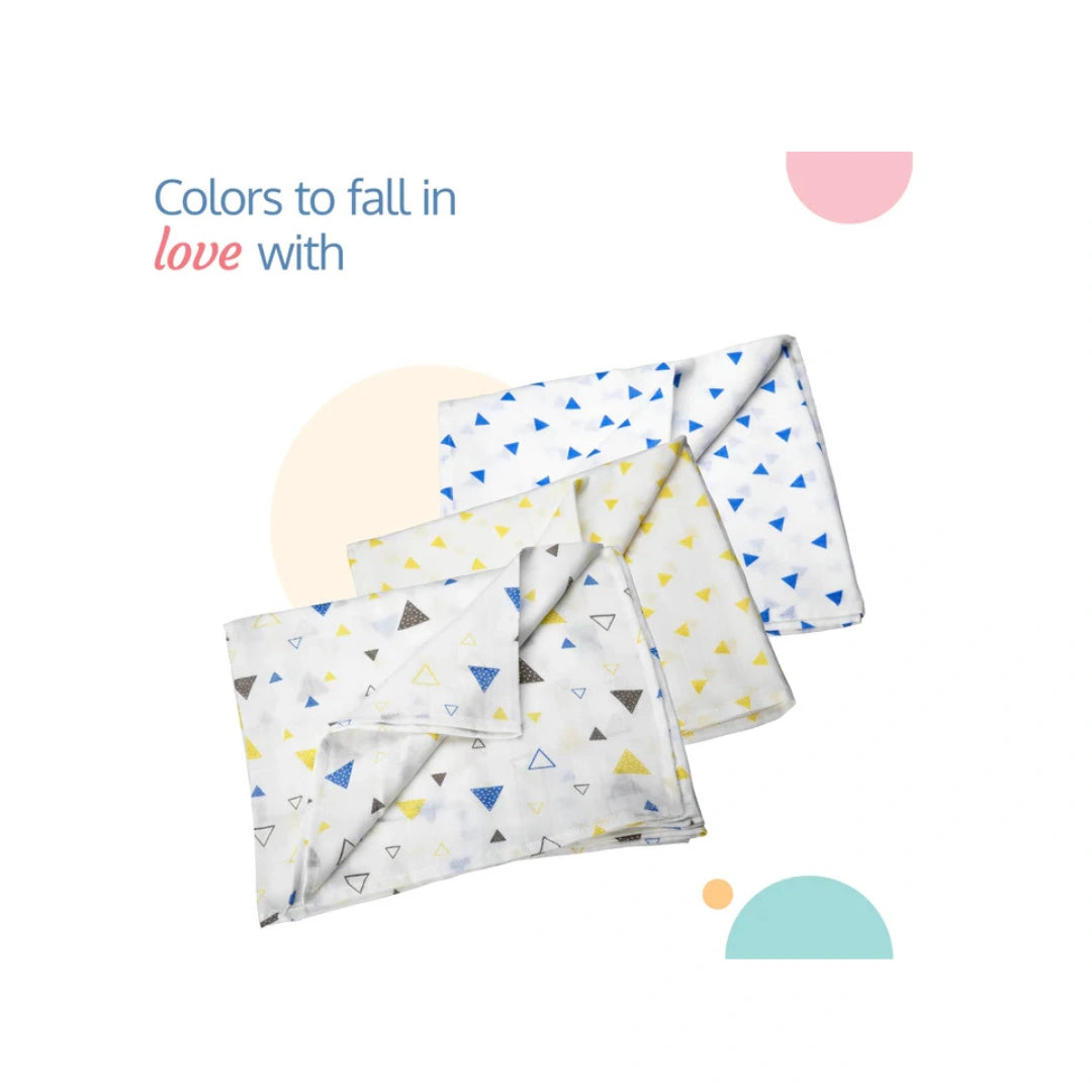 muslin cotton baby swaddle wrappers pack of 3