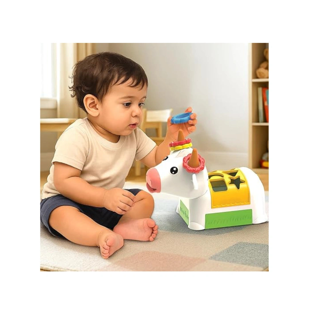Cow shape sorter learning toy