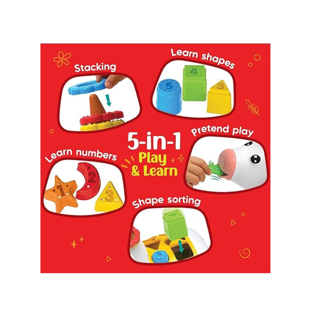 Cow shape sorter learning toy