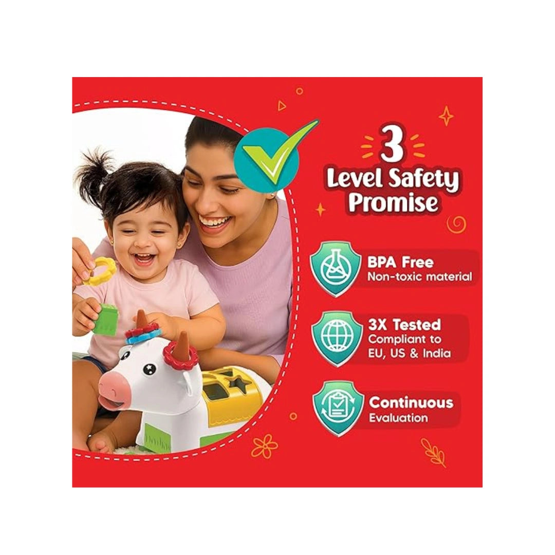 Cow shape sorter learning toy