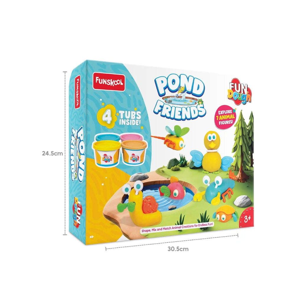 Creative pond-themed dough playset with fun animal-making activities