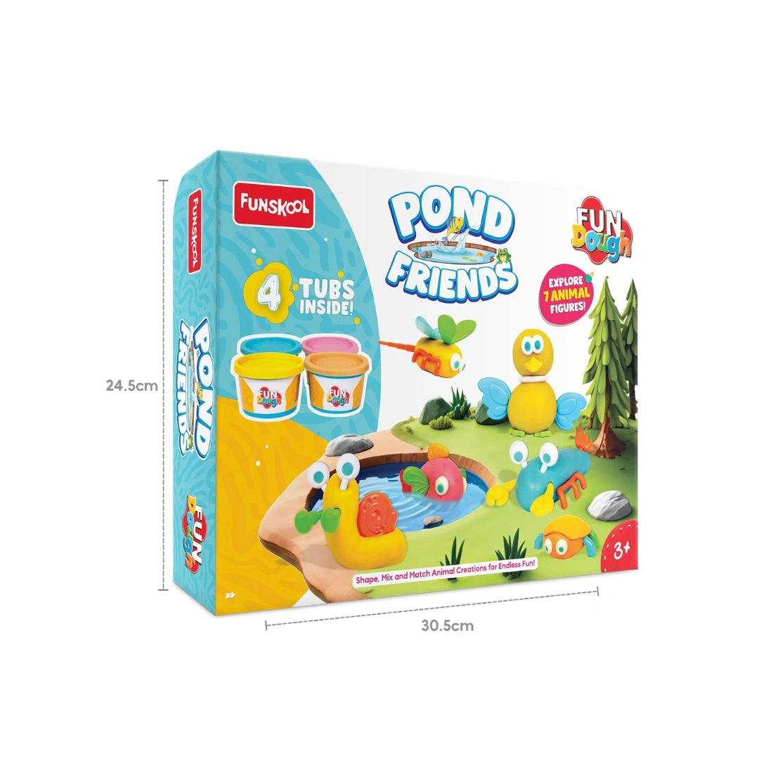 Creative pond-themed dough playset with fun animal-making activities