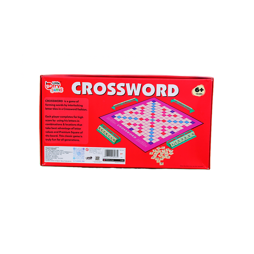 Little Berry Toys Little Berry Crossword Board Game for Kids & Adults - Ultimate Word Building Game (6 Years+)