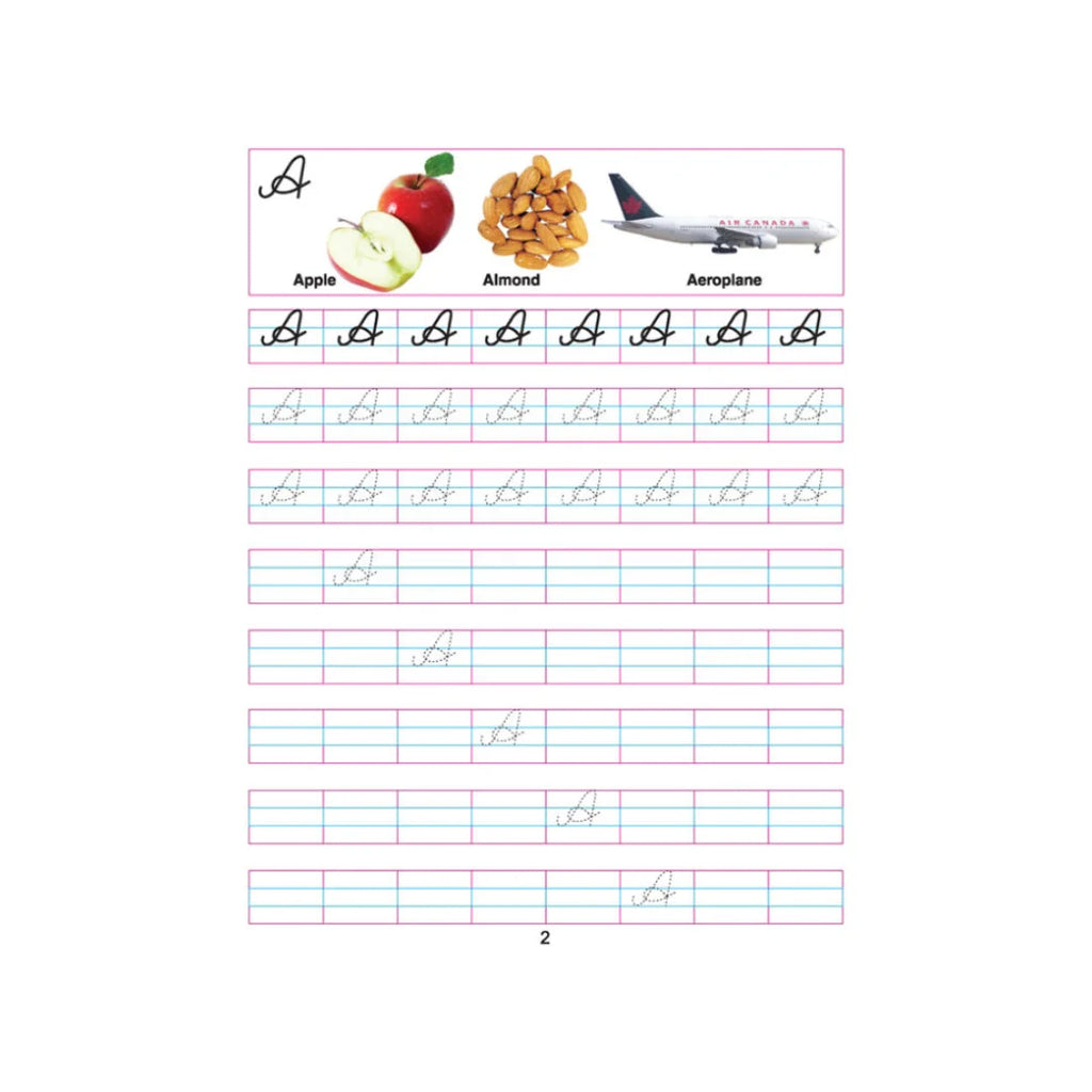 Cursive capital letters handwriting book 