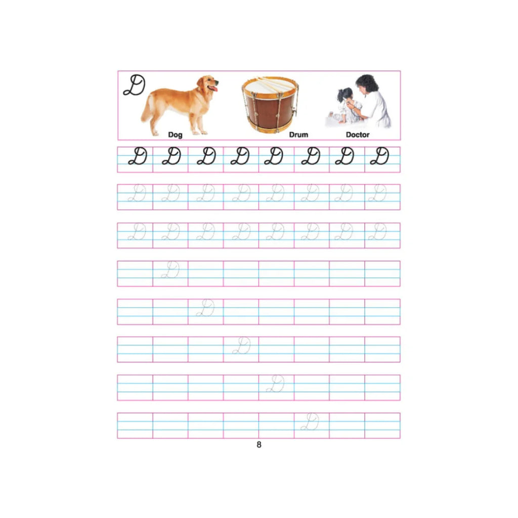 Cursive capital letters handwriting book 