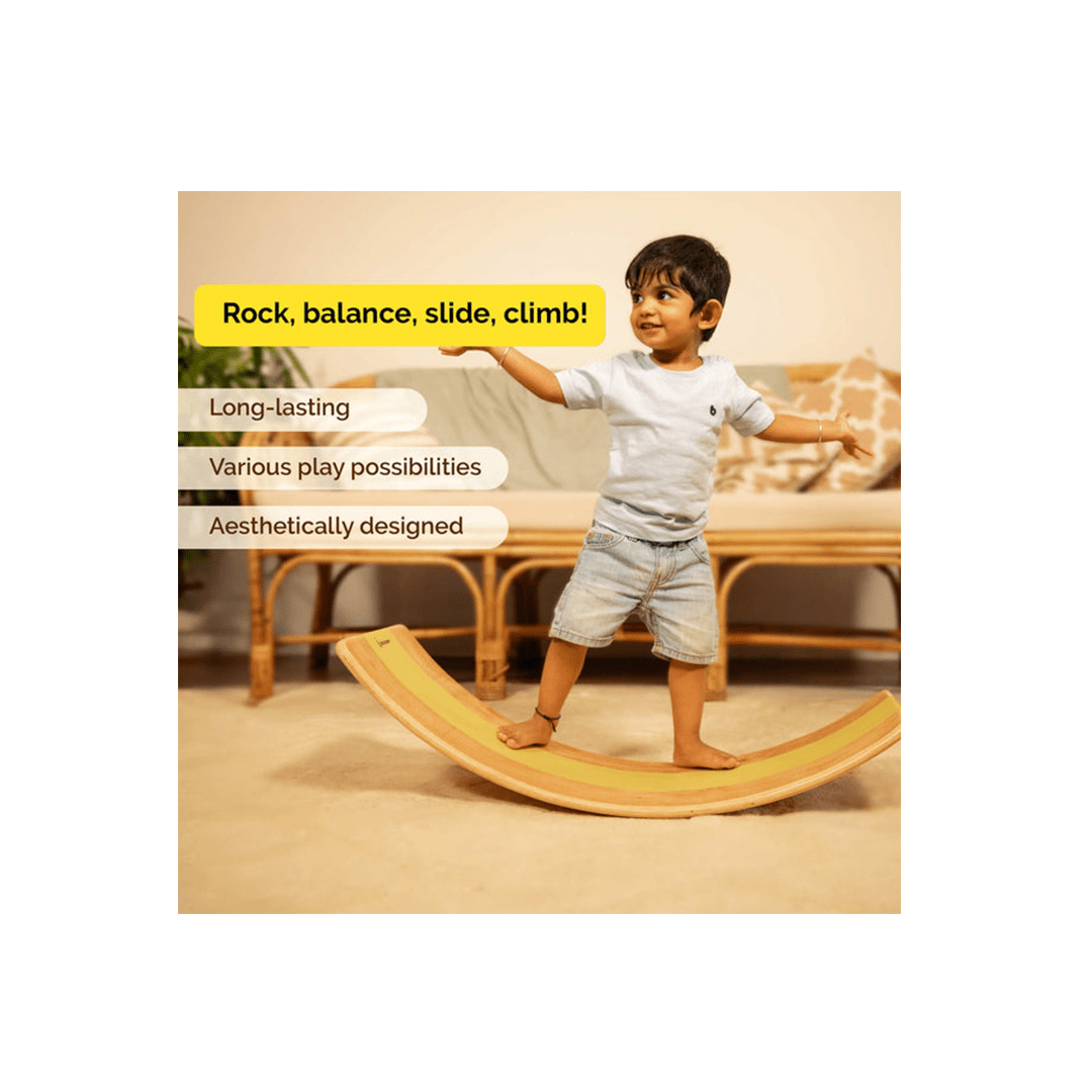 Shumee Toys Shumee Waldorf Wooden Curvy Rocker Balance Board (3 Years+)