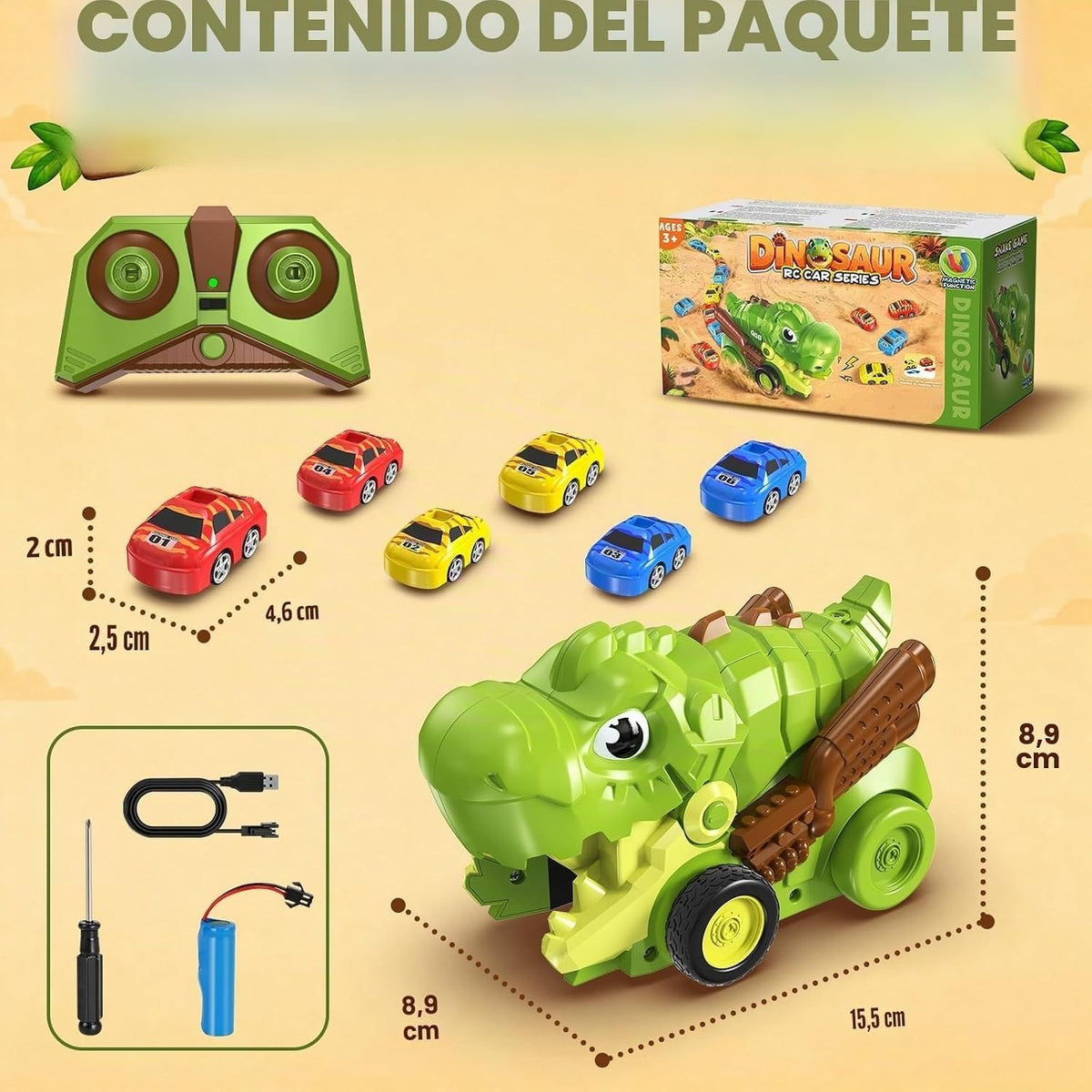 Remote Control Dinosaur Car Collector Toy for Kids