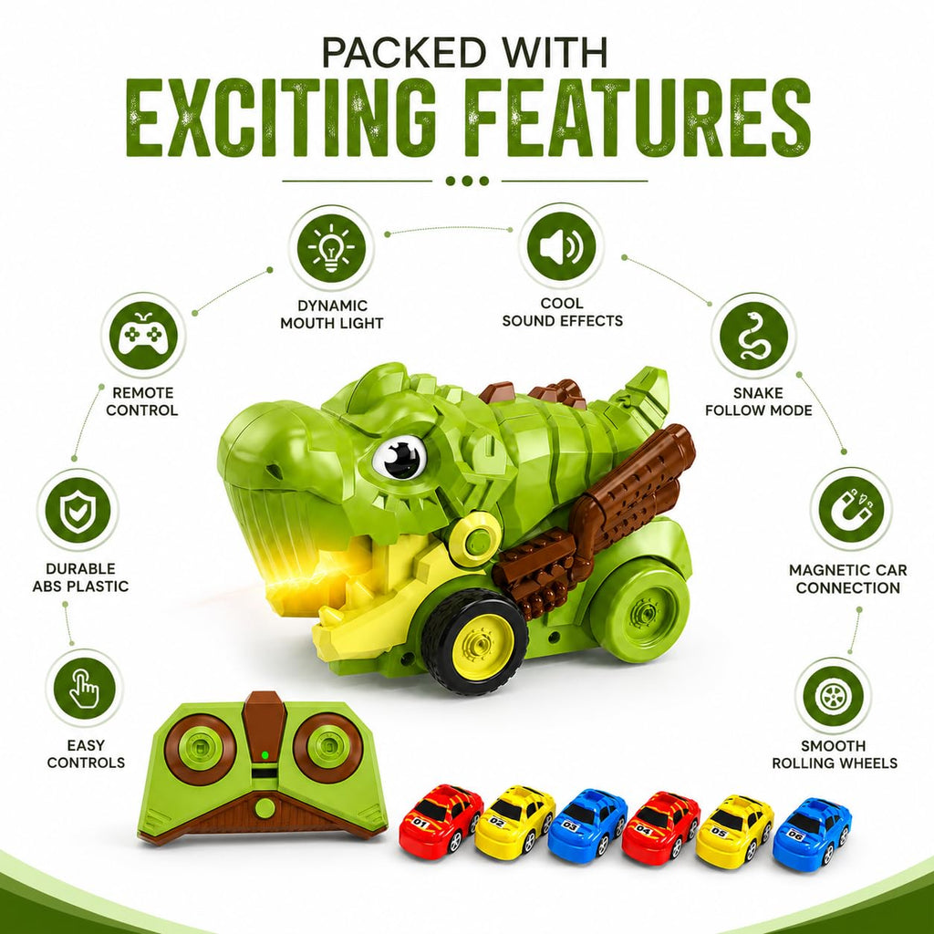 Remote Control Dinosaur Car Collector Toy for Kids