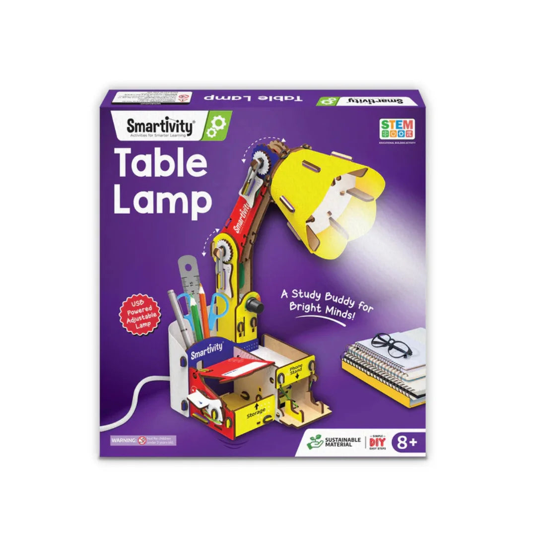DIY Adjustable Table Lamp for Kids,USB-C Powered Lamp with Phone Stand & Organizer,Educational Toy (8-14 Years)