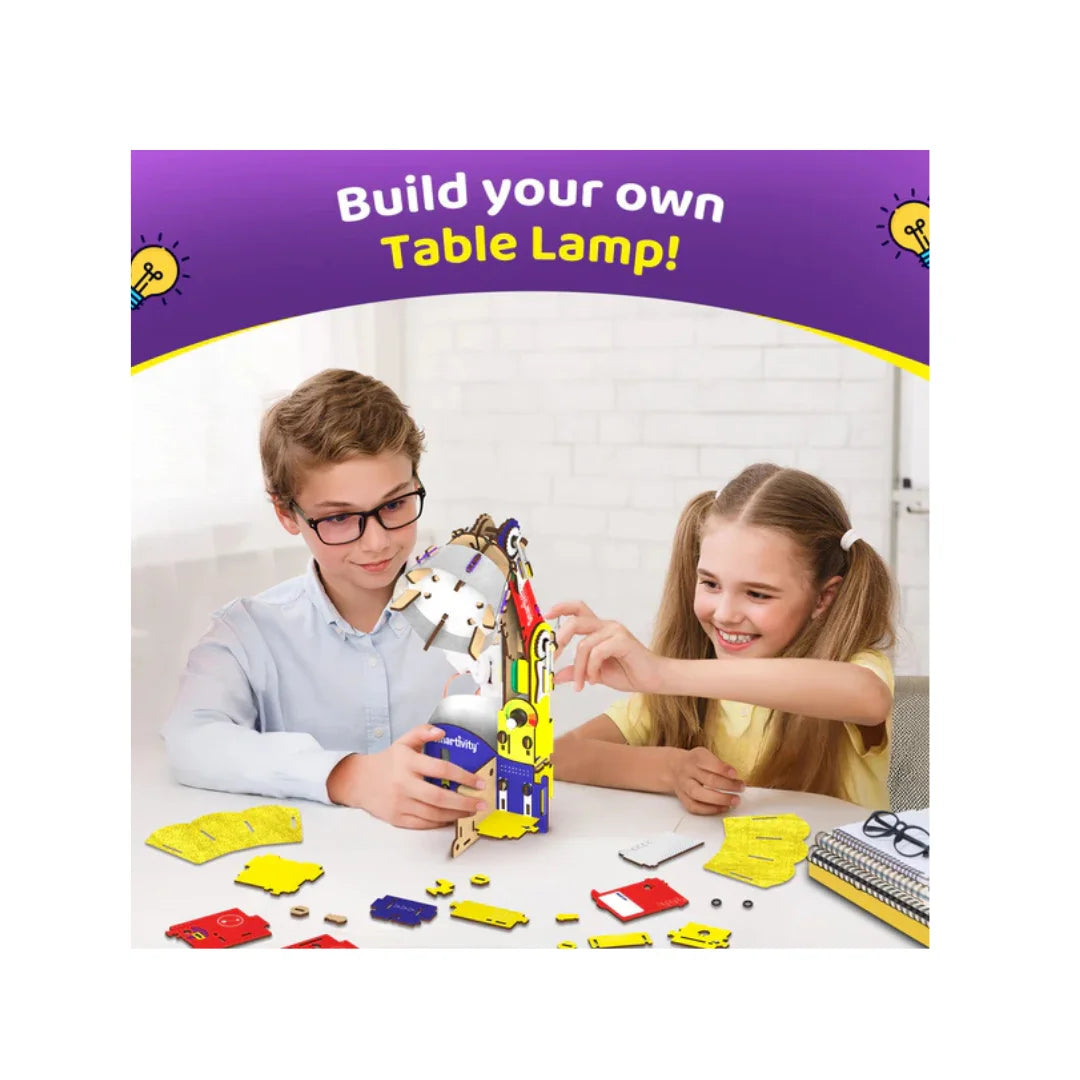 DIY Adjustable Table Lamp for Kids,USB-C Powered Lamp with Phone Stand & Organizer,Educational Toy (8-14 Years)