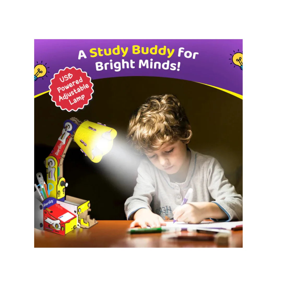 DIY Adjustable Table Lamp for Kids,USB-C Powered Lamp with Phone Stand & Organizer,Educational Toy (8-14 Years)