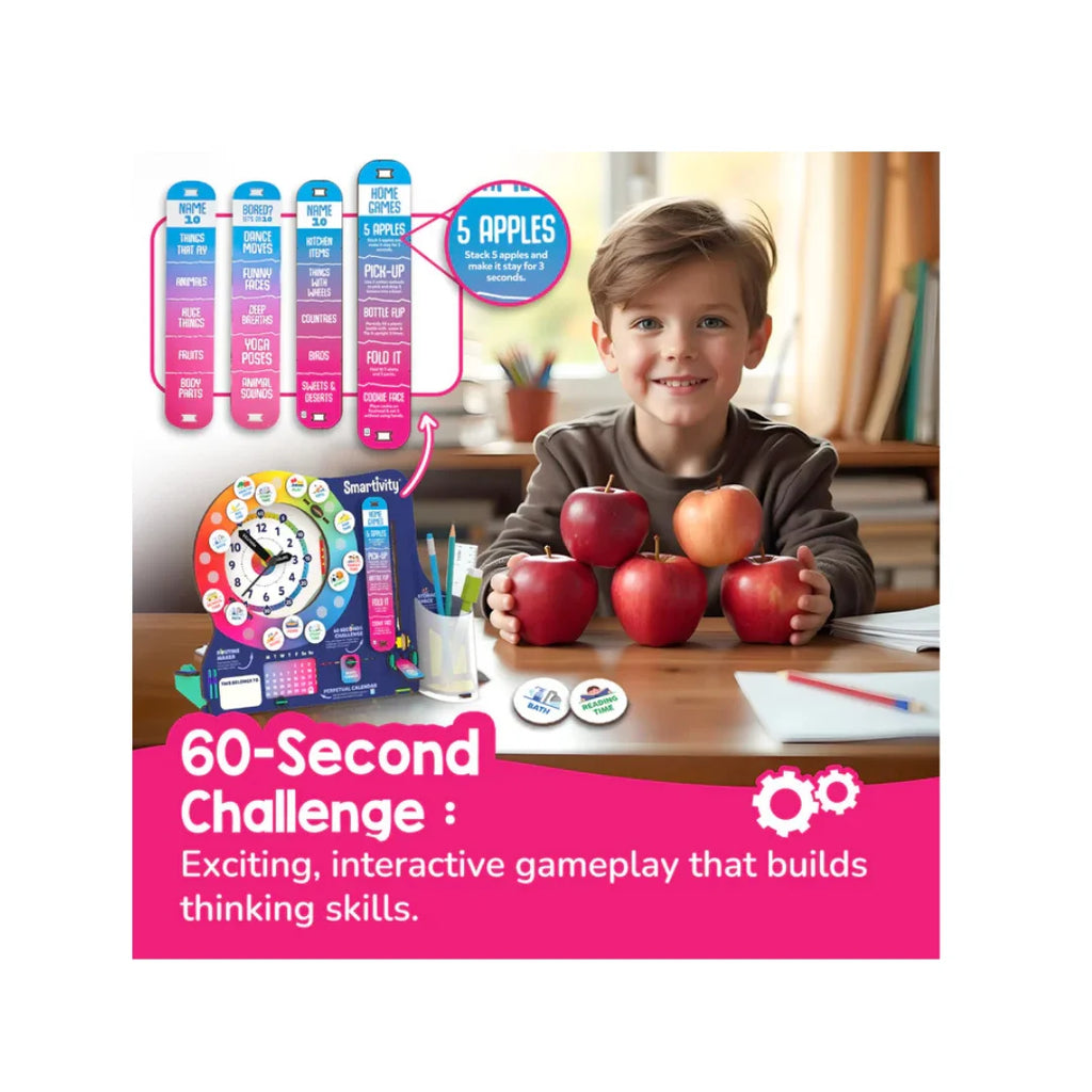 DIY Interactive Clock with Stationary Organiser for Kids,Features an Infinity Calendar,Educational Toy (6-12 Years+)
